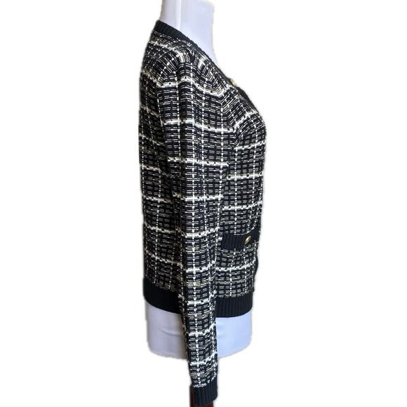 J. CREW Tweed Knit Lady Cardigan Sweater SZ XS Plaid Gold Buttons Career Preppy‎ - Picture 3 of 11